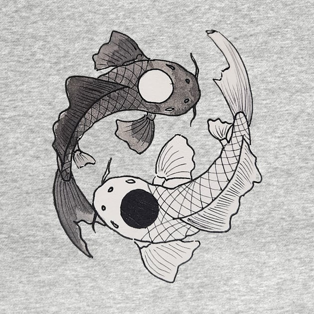 Koi Fish Ying Yang by Canvases-lenses